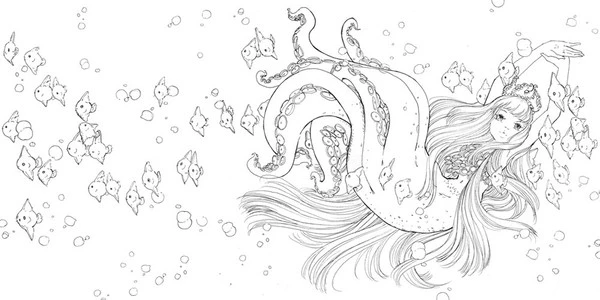 WATSON-GUPTILL Pop Manga Mermaids And Other Sea Creatures A Coloring Book 5 WATSON-GUPTILL Pop Manga Mermaids And Other Sea Creatures A Coloring Book - Image 3